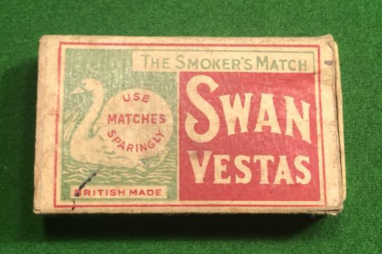 Wartime ' Swan ' Brand Match Box.