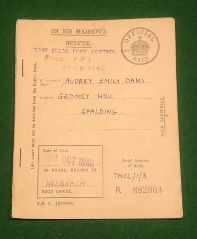 1939 Ration Book R.B.1.