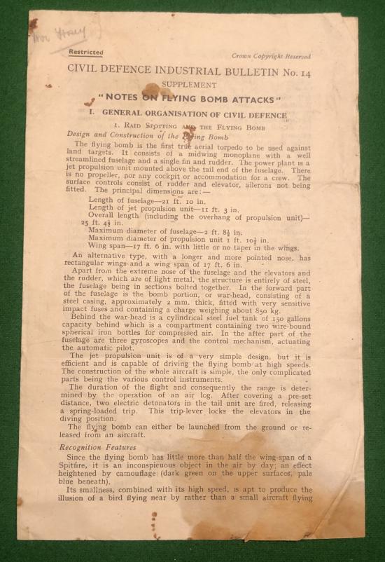 CD Industrial Bulletin - Flying Bomb Attacks.