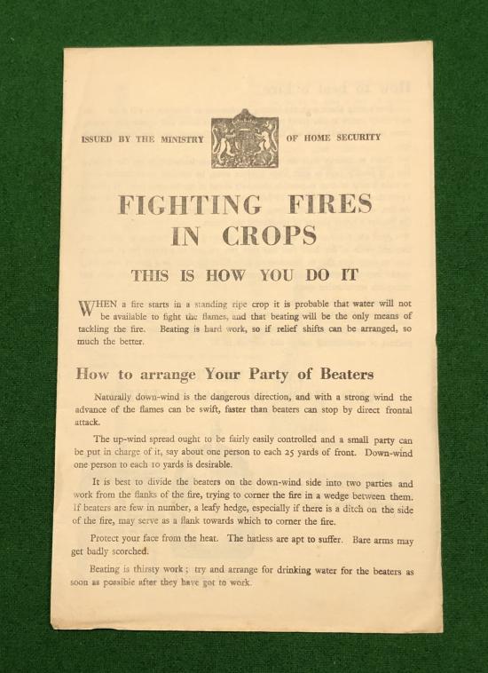 Fighting Fires in Crops Leaflet.
