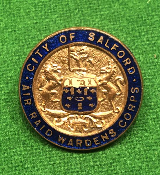 City of Salford Air Raid Wardens lapel badge.