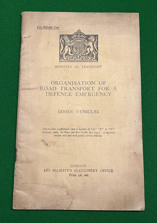 Organisation of Road Transport for a Defence Emergency.