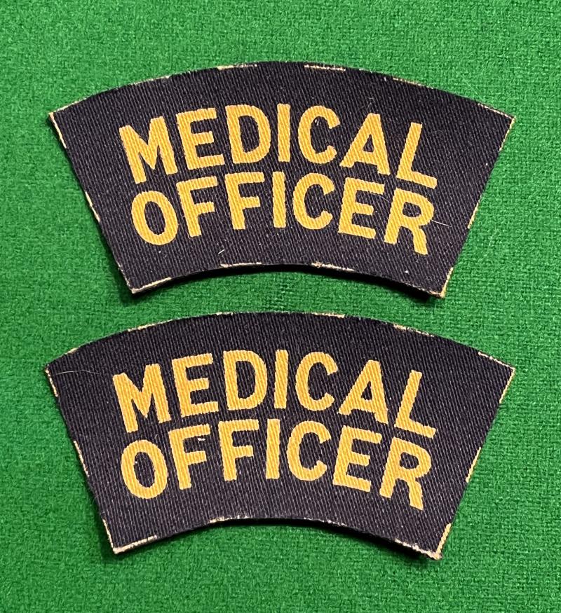 Civil Defence Medical Officer printed shoulder titles.