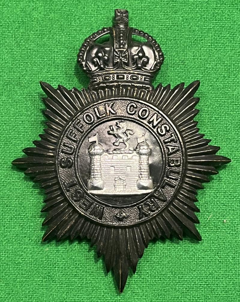 WW2 Pattern West Suffolk Police Helmet Plate.