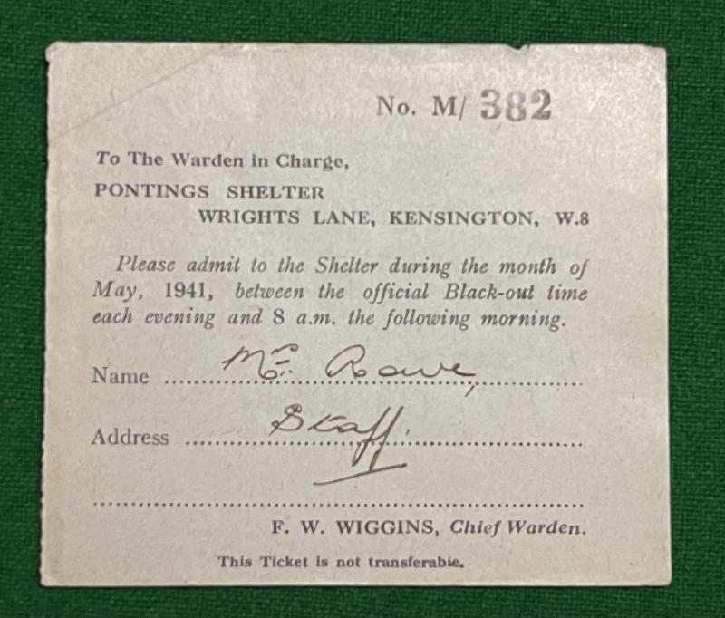 Shelter Ticket - Kensington.