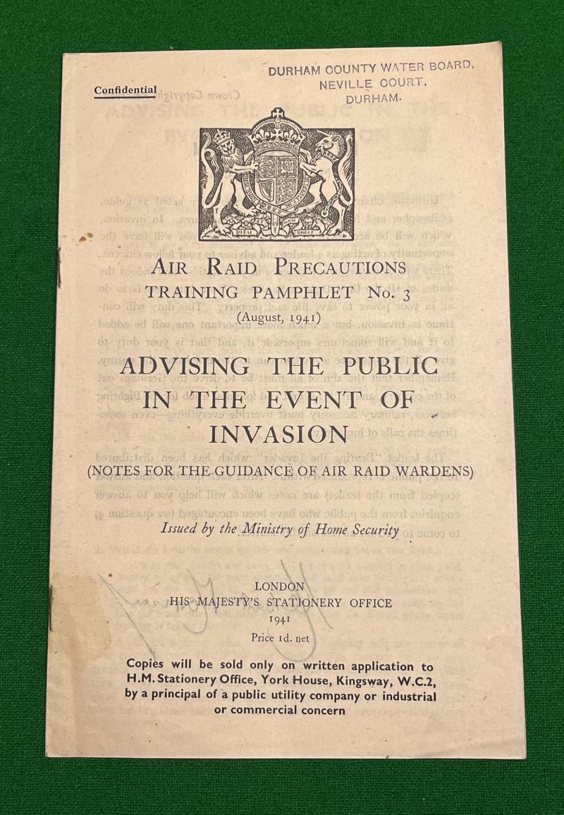 ARP Training Pamphlet No.3 Advising the Public....