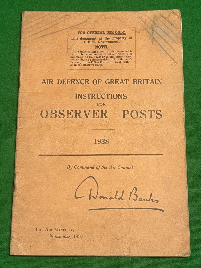 ADGB Instructions for Observer Posts 1938.