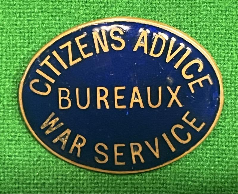 Citizens Advice Bureaux War Service lapel badge.