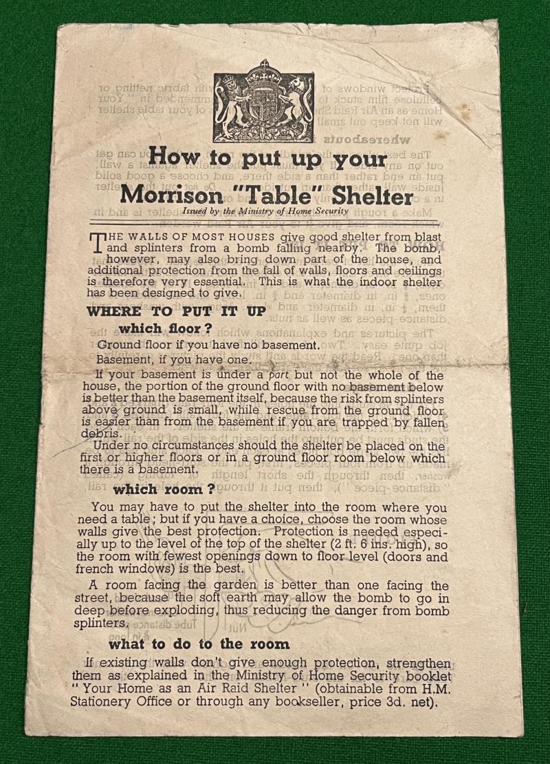Morrison Table Shelter Leaflet.