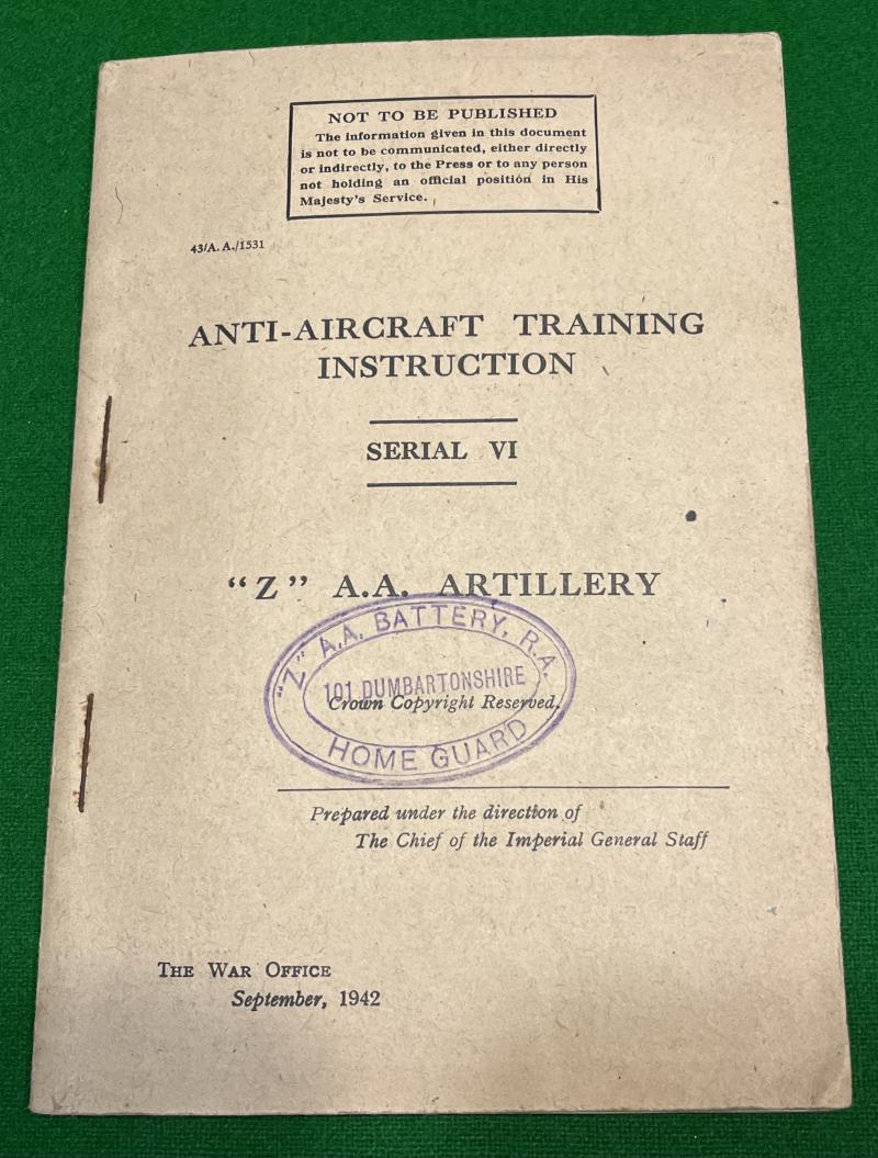 ' Z ' Battery anti-aircraft manual.