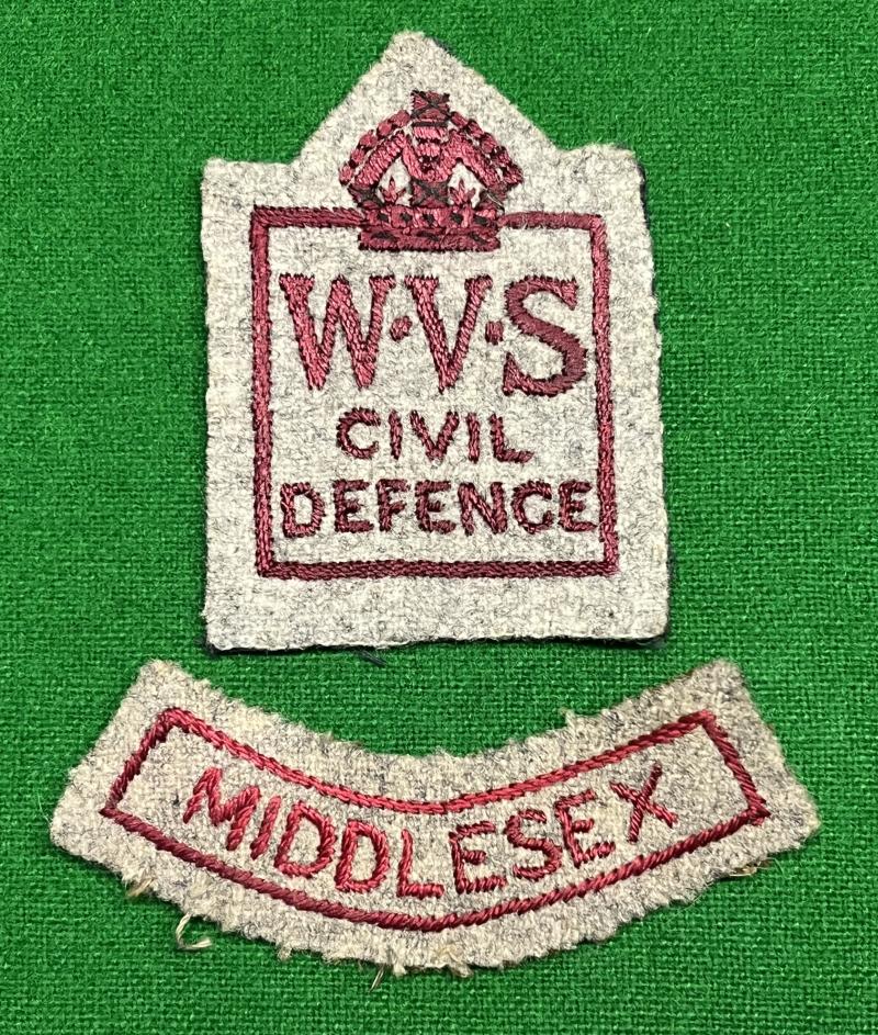 Early WVS Middlesex Civil Defence arm badge.