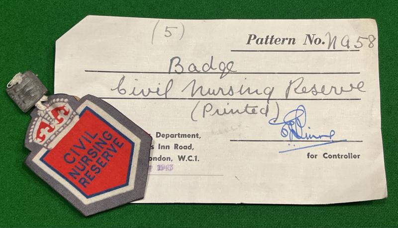 Civil Nursing Reserve Sealed Pattern.