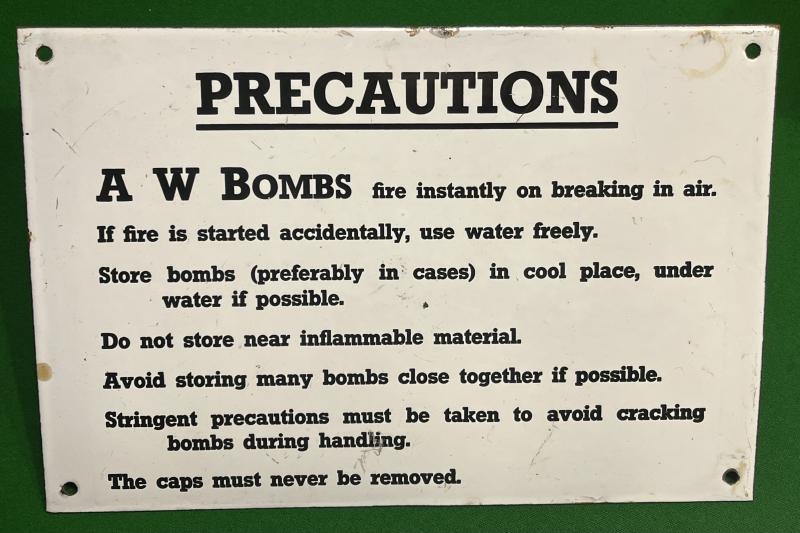 Allbright & Wilson Bomb Enamel Sign.