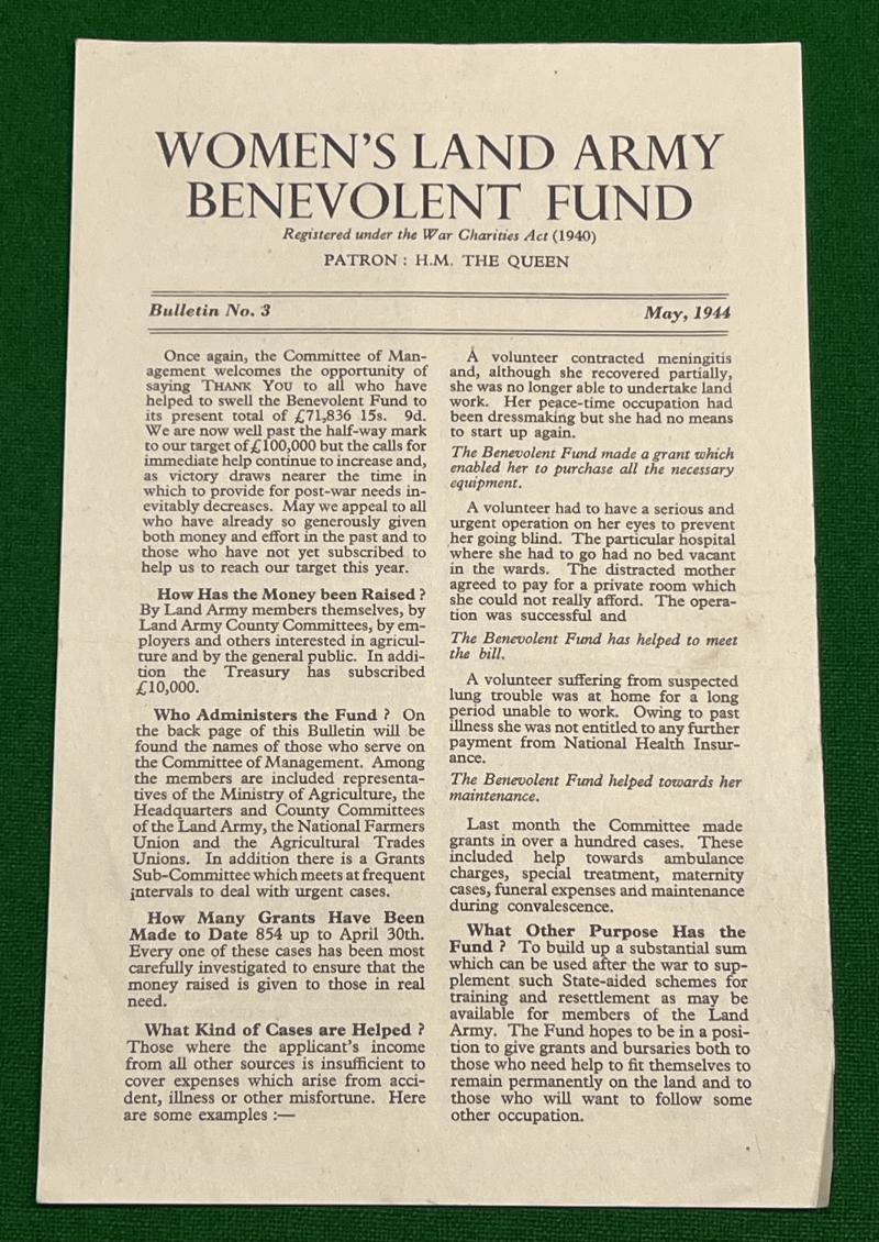 WLA Benevolent Fund Bulletin.