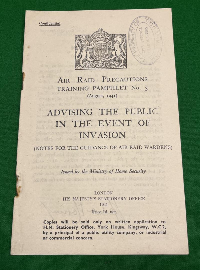 ARP Training Pamphlet No.3 Advising the Public....