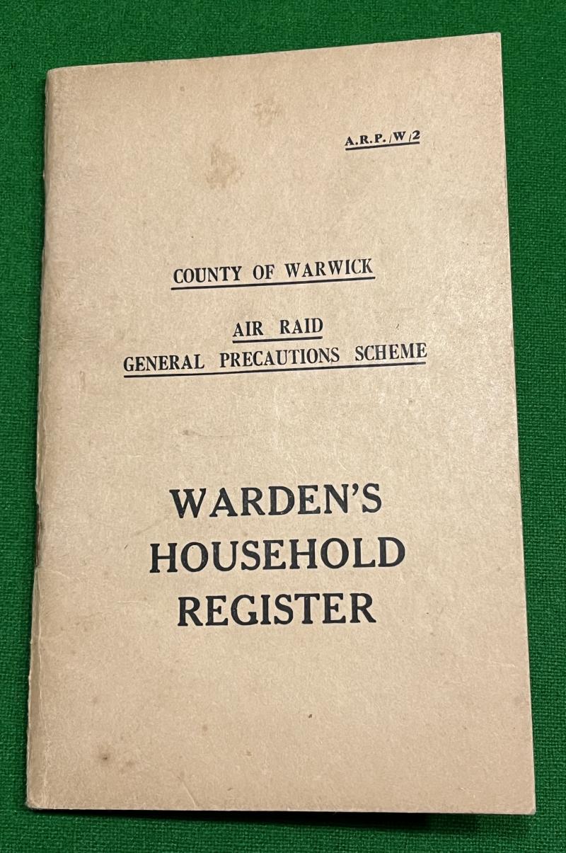 County of Warwick Warden's Household Register.