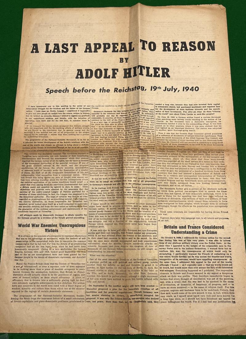 A Last Appeal to Reason Propaganda Leaflet