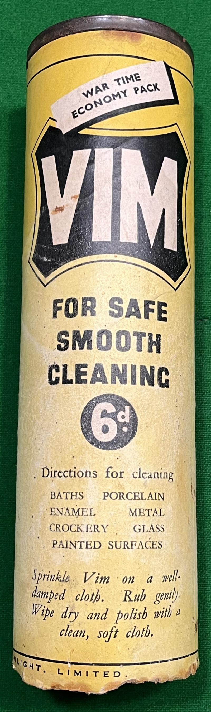 Wartime canister of ' Vim '.