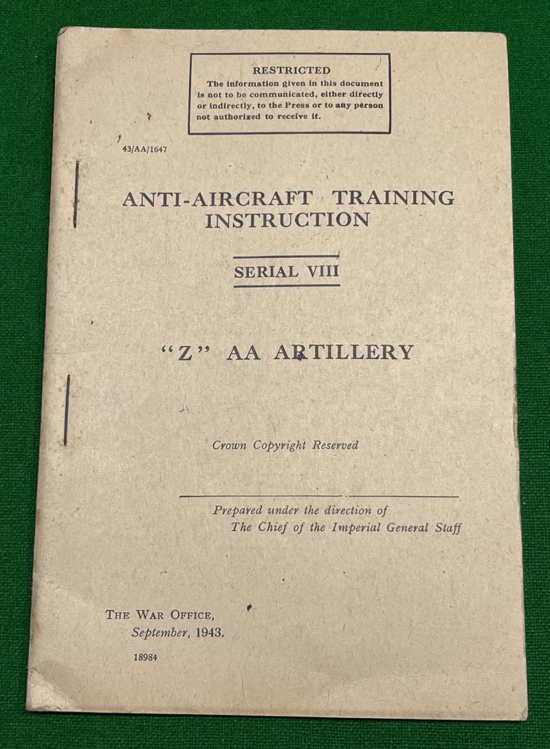 ' Z ' Battery anti-aircraft manual.