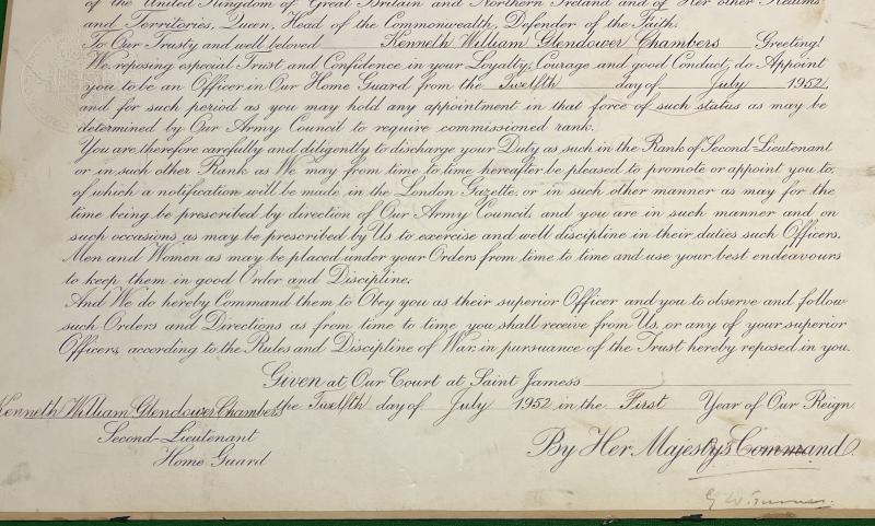 2nd Phase Home Guard Commission Document.