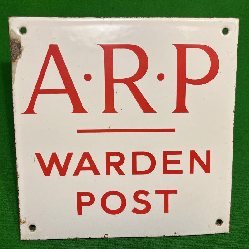 A.R.P. Wardens' Post Enamel Sign.