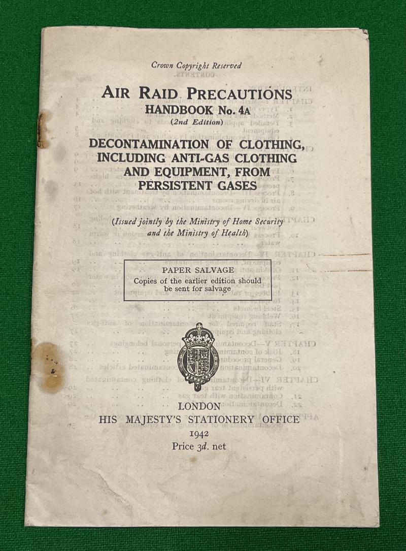 ARP Handbook No.4A Decontamination of clothing....