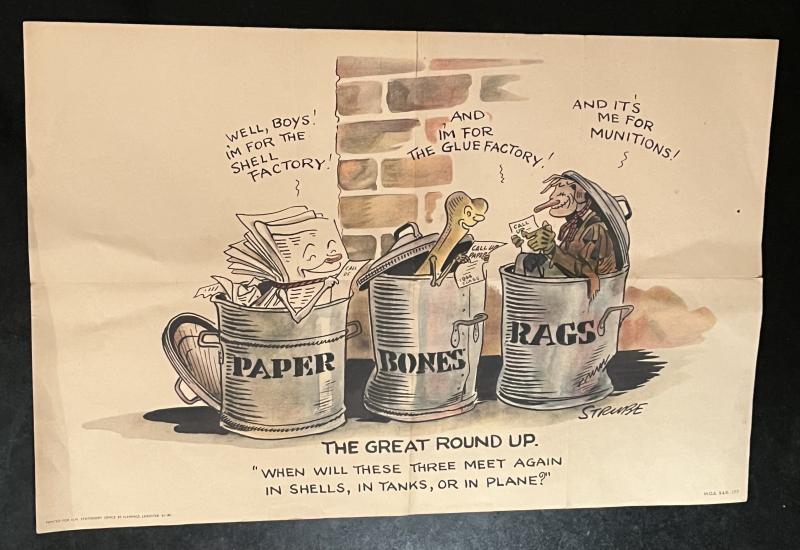Ministry of Supply Salvage Poster: The Great Round Up.