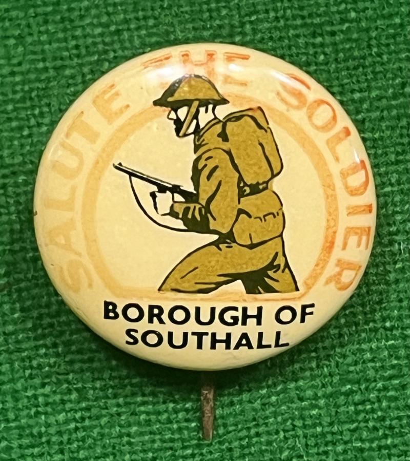 Salute the Soldier pin badge - Borough of Southall.