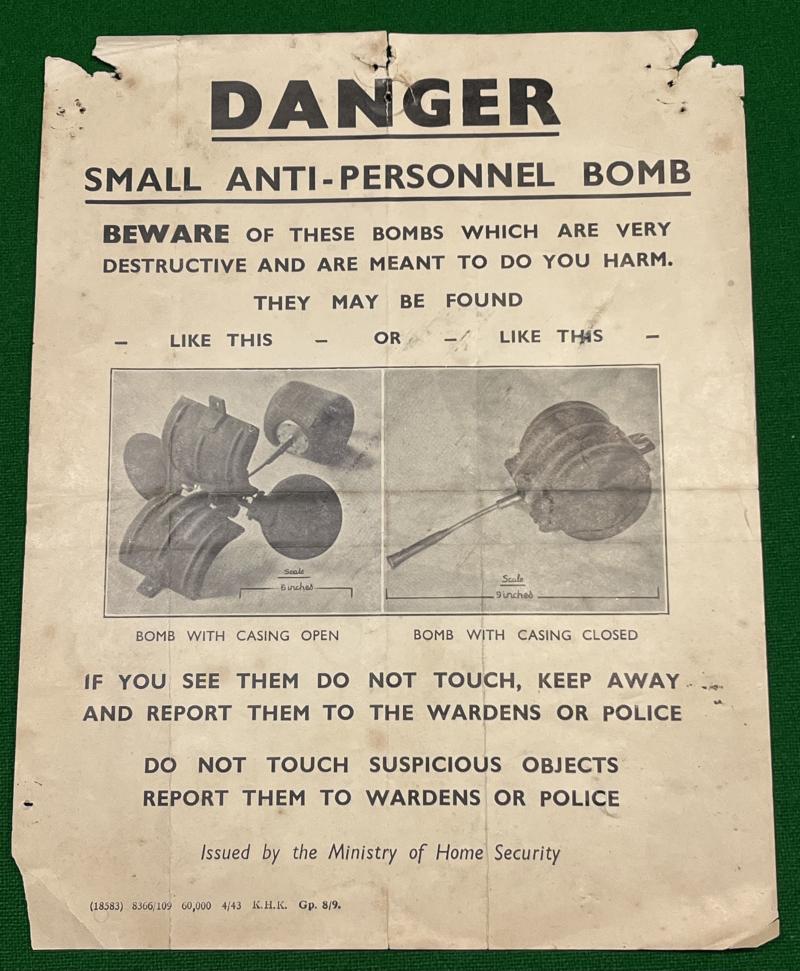 1943 Butterfly Bomb Leaflet/Poster.
