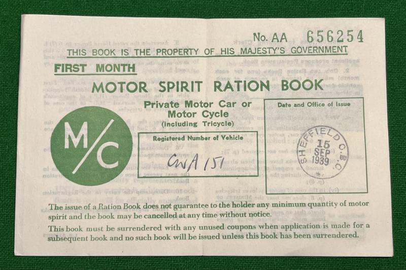 Motor Spirit Ration Book.