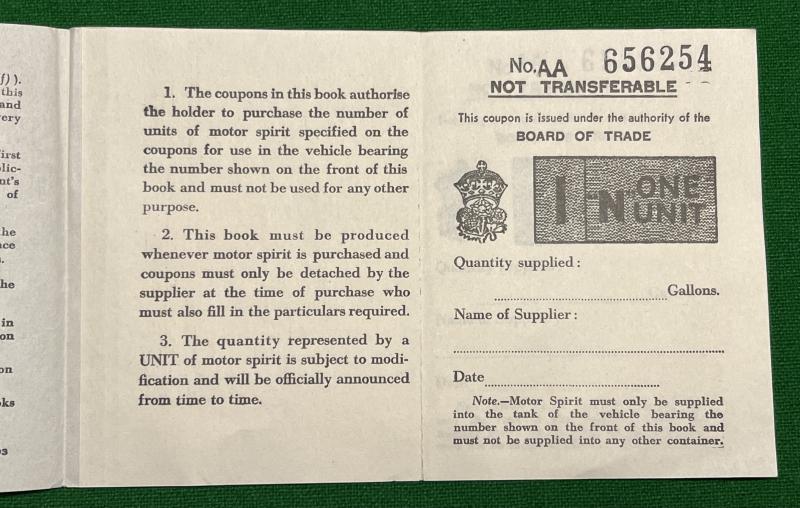 Motor Spirit Ration Book.