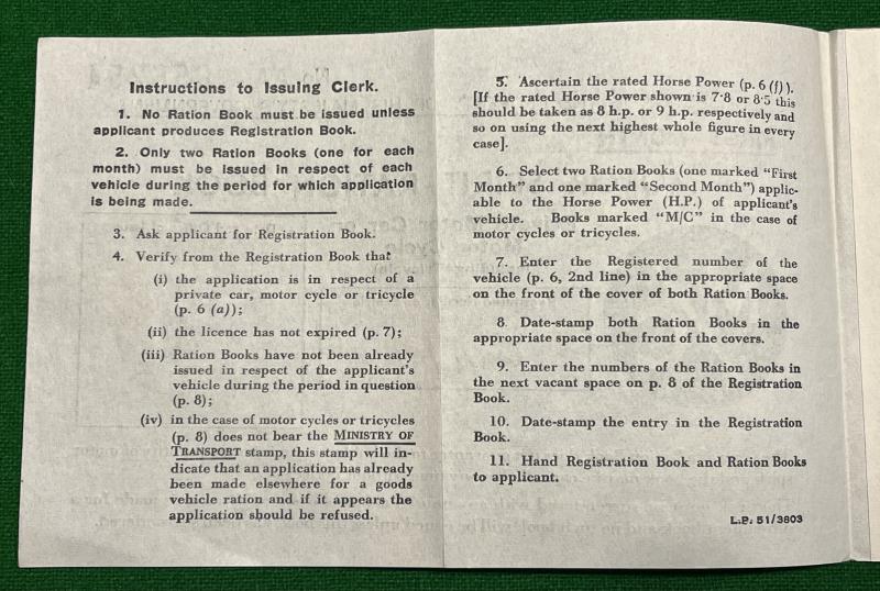Motor Spirit Ration Book.