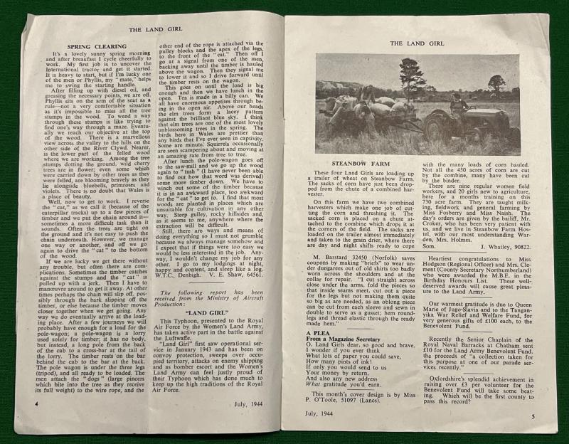 July 1944 Edition of the Land Girl.