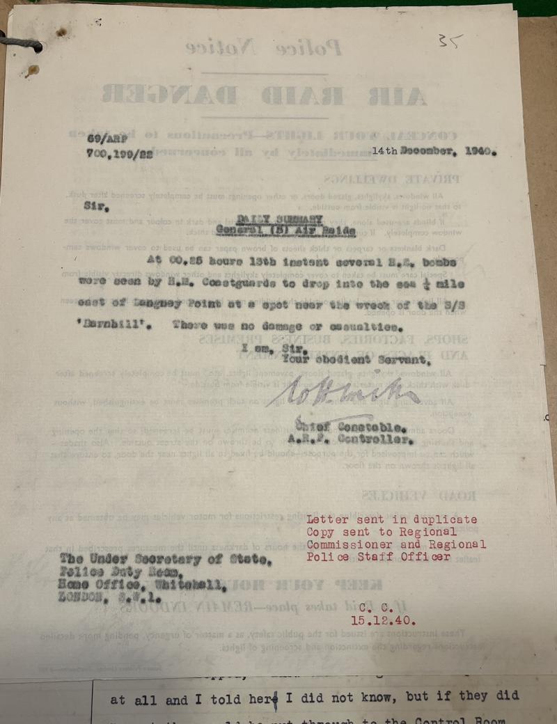 Official 1940 Eastbourne A.R.P. Report File.