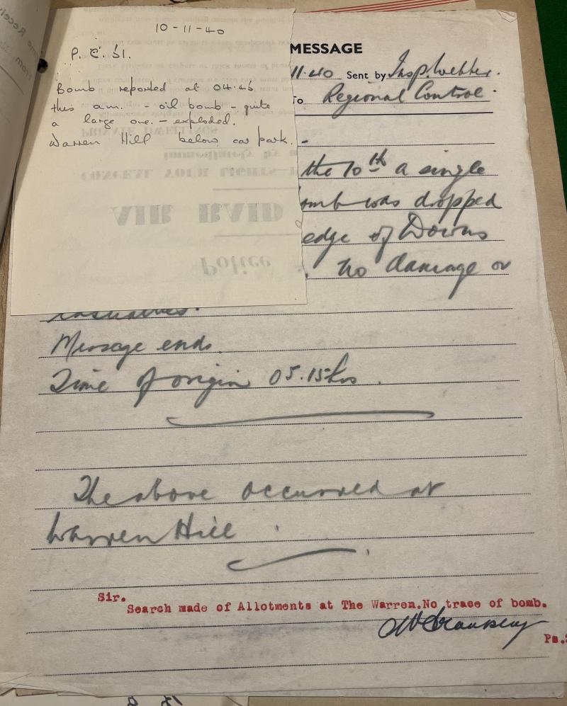 Official 1940 Eastbourne A.R.P. Report File.