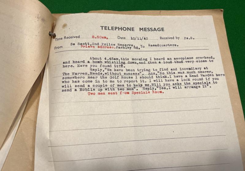Official 1940 Eastbourne A.R.P. Report File.