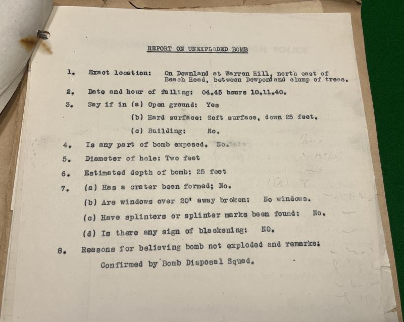 Official 1940 Eastbourne A.R.P. Report File.