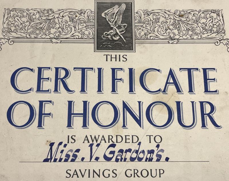 Wings for Victory Certificate of Honour.