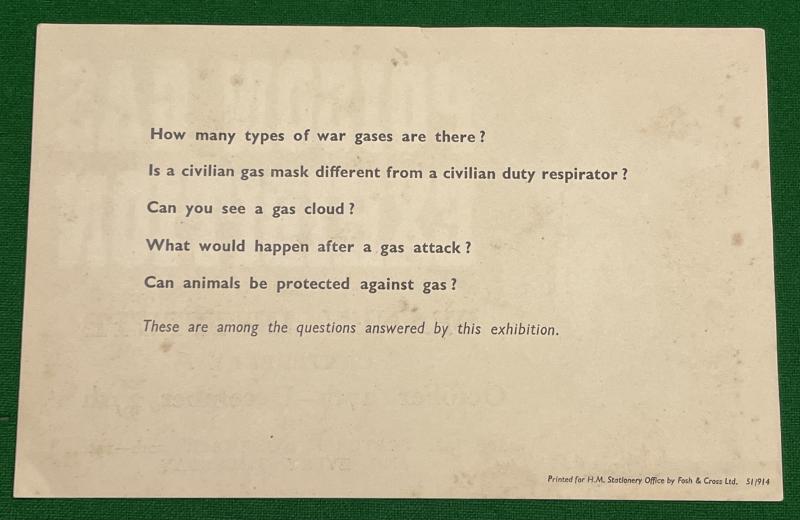 Canterbury Poison Gas Exhibition Publicity leaflet