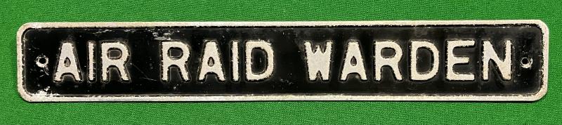 Air Raid Warden sign.