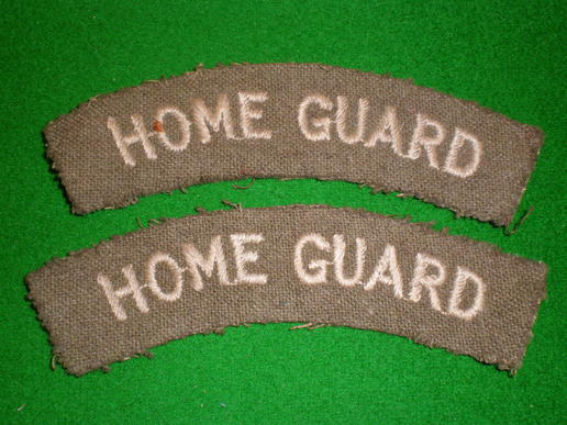 Home Guard shoulder titles.