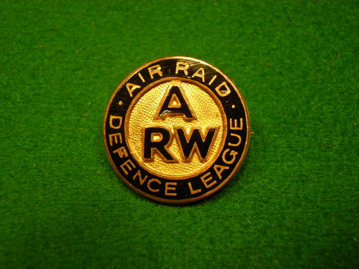 Air Raid Defence League lapel badge.