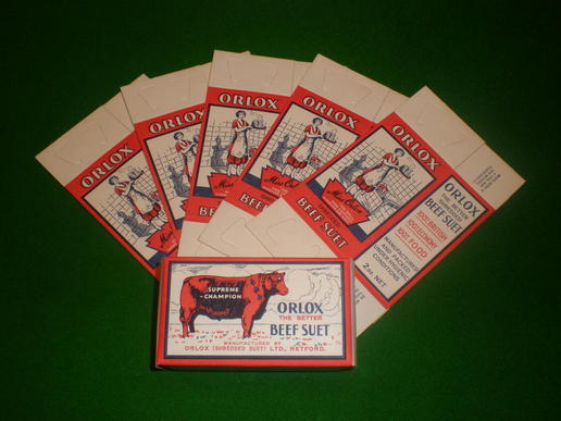 Wartime Orlox Beef suet boxes.