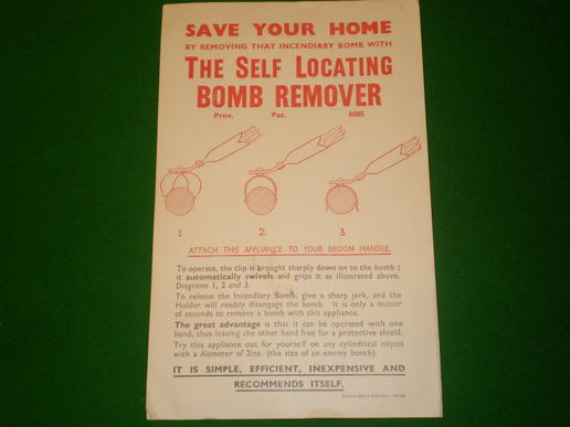Bomb remover advertising flyer.