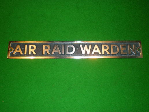 Air Raid Warden sign.