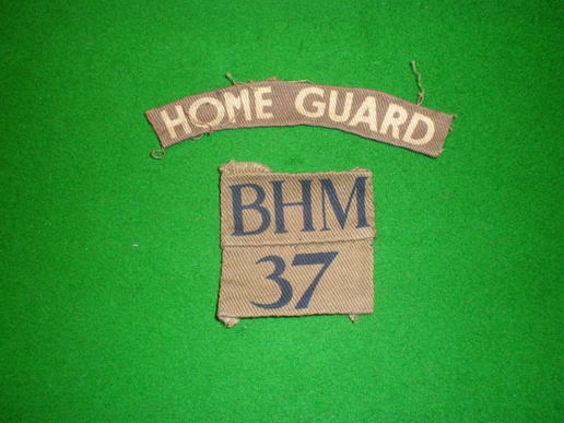 37th Warwickshire ( Birmingham ) Btn Home Guard titles.
