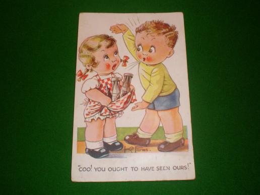 Comic postcard - incendiary bombs. 