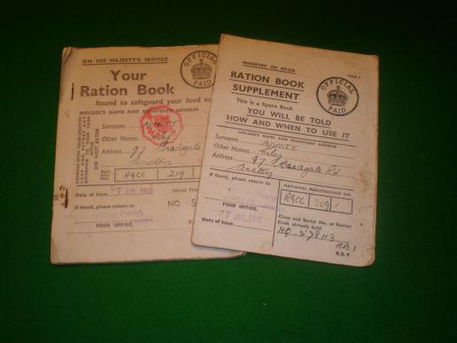 1941 Ration Book and Supplement.