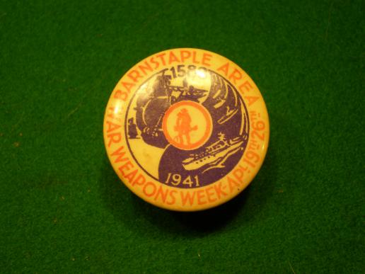 Barnstaple Area War Weapons Week lapel badge.