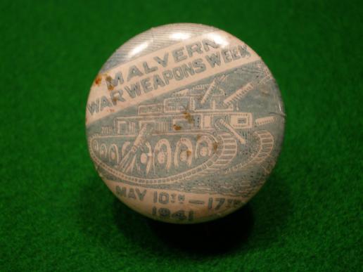 Malvern War Weapons Week pin badge,